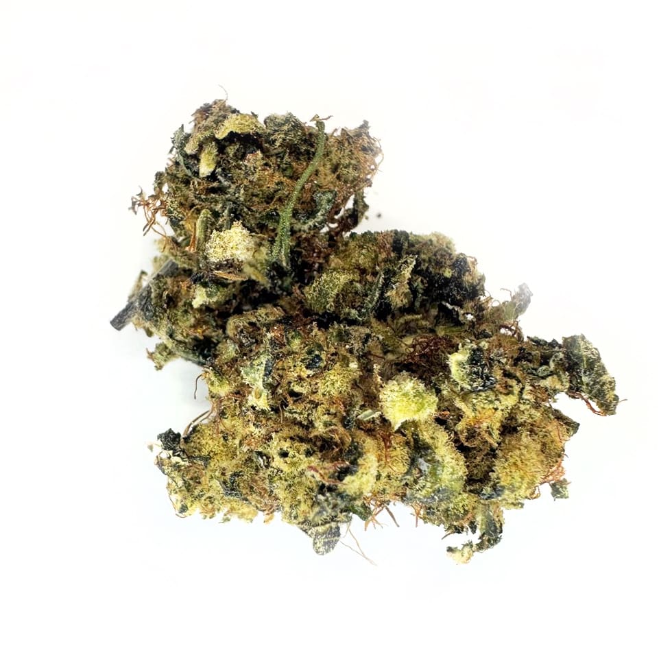 Delta-8 flower cakeberry brulee strain, image of a single bud