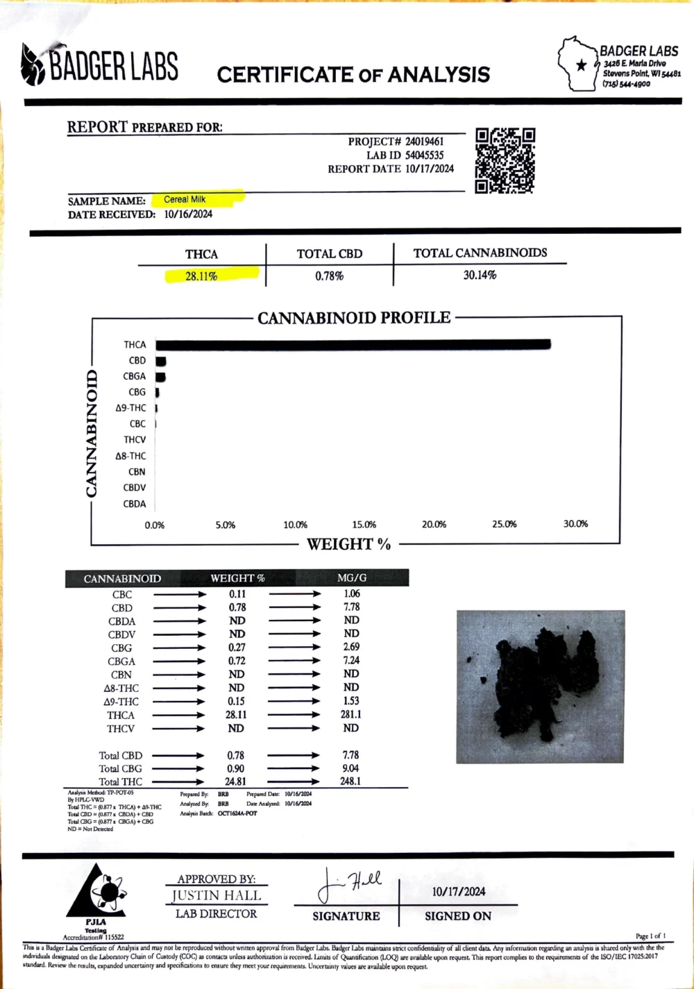 Cereal Milk Strain, 28.1% THCa Flower - Image 2